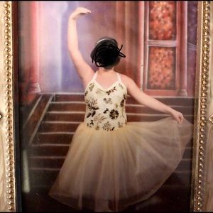 Cream and Gold Tulle Dress